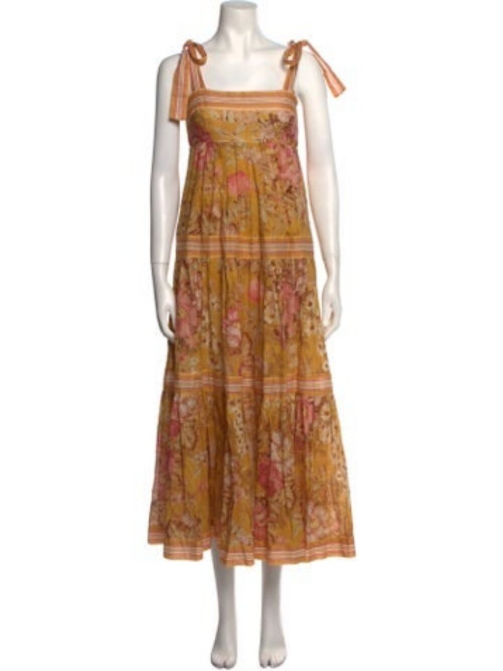 Zimmermann Floral Print Long Dress Yellow S
